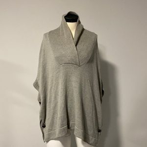 Gray Sweater with chocolate brown side buttons